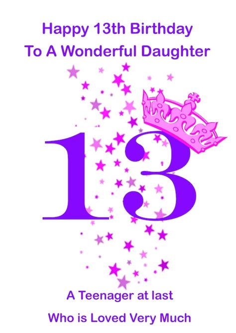 Daughter 13 Birthday Card Etsy