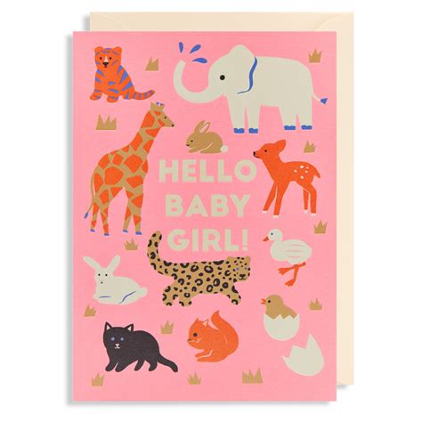 Baby Girl Animals Card The Red Door Gallery