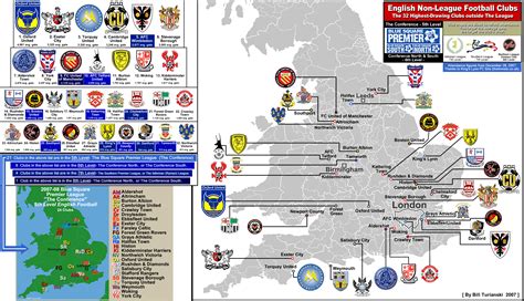 Map Of English Premier League Soccer Teams Football