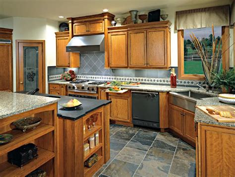 Kitchen floor tile ideas with cherry cabinets morespoons. Oak cabinets, Tiles for kitchen and Appliances on Pinterest