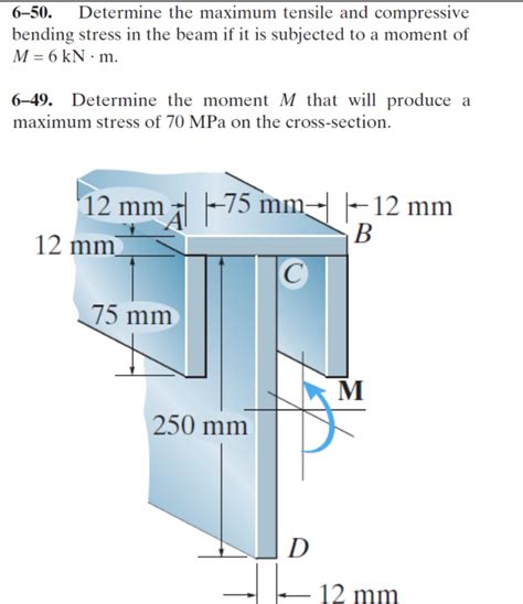 Solved 650 Determine The Maximum Tensile And Compressive
