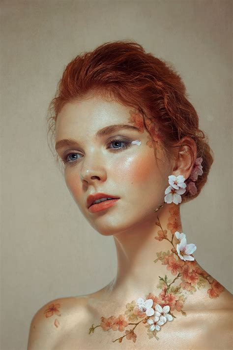 Wearing Cherry Blossoms On Behance Art Reference Photos Portrait