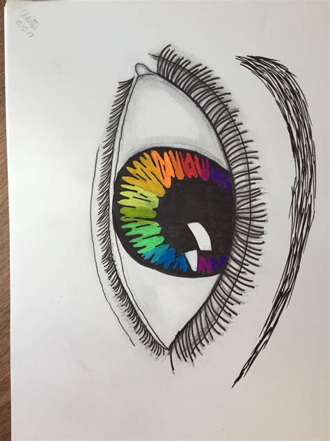 A beautiful heirloom that will be passed down for. Pencil, Colored Pencil, & Marker Rainbow Eye | Colored ...