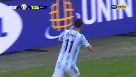 gol Ángel di maría en argentina vs brasil video por copa américa 2021 video nczd futbol