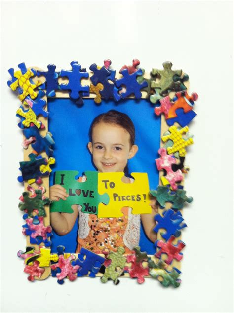 Fathers Day Project Craft Sticks Puzzle Pieces Magnet And Photo I