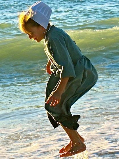 Amish Girl On The Beach In Florida I Would Find Not Swimming One Of The