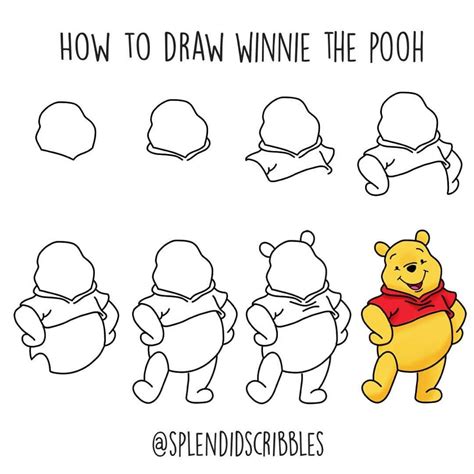 Step By Step How To Draw Winnie The Pooh At Drawing Tutorials