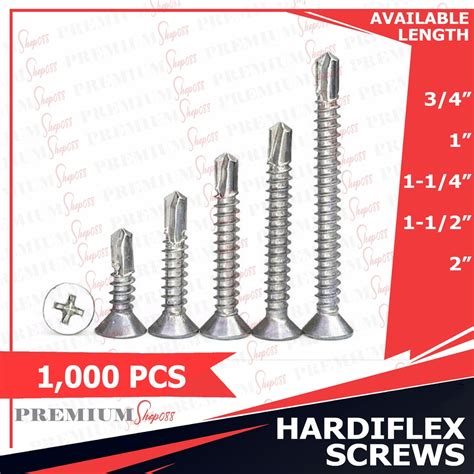 1000pcs Hardiflex Screw Self Drilling Screws 7 X 34 1 1 14 1 12 2