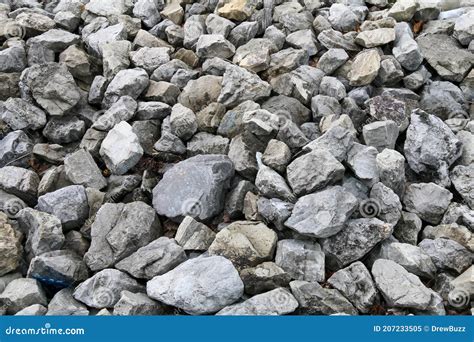 Huge Big Pile Of Jagged Cut Rock Stones Boulders Stacked Naturally In