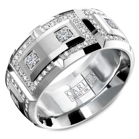 Carlex Mens Designer Ring Mens Diamond Wedding Bands Gold Diamond