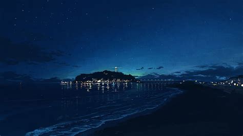 Night Beach Sky Anime Hd Wallpaper Pxfuel