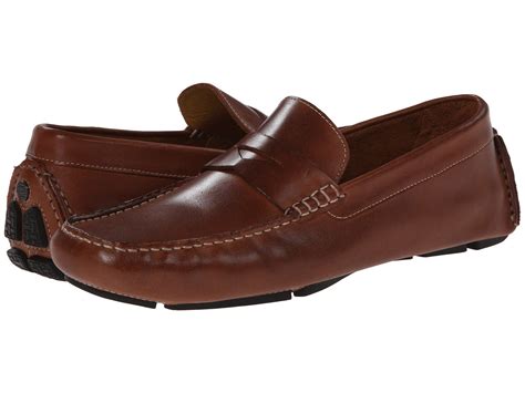 Cole Haan Howland Leather Penny Drivers In Brown Black