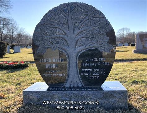 Dubro Memorial Headstone Tree Of Life Headstones Tombstone Designs