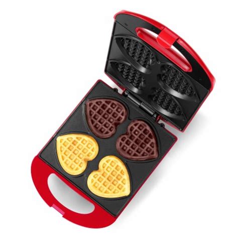 Holstein Housewares 4 Section Heart Shaped Waffle Maker Red 1ct Qfc