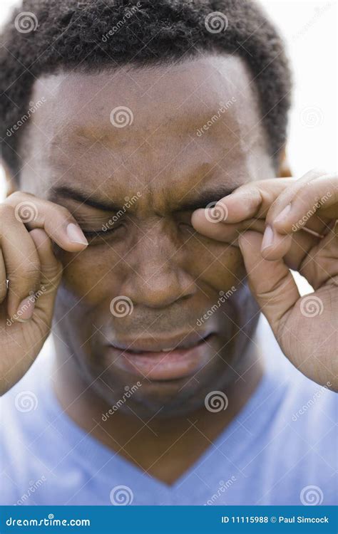 Portrait Of Crying African American Male Stock Photo Image Of Hurt