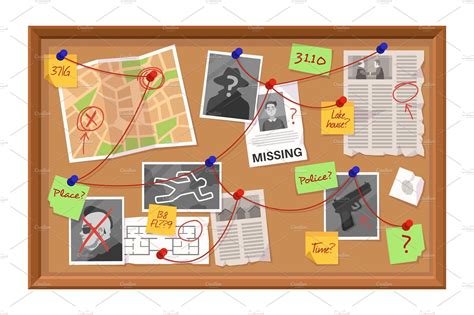 Investigation Board Crime Evidence Work Illustrations ~ Creative Market