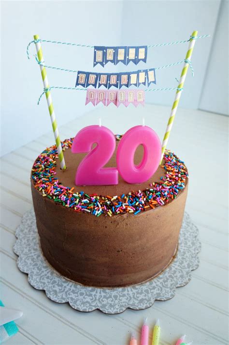 20th Birthday Chocolate Confetti Caketop 20 20th Birthday Cake