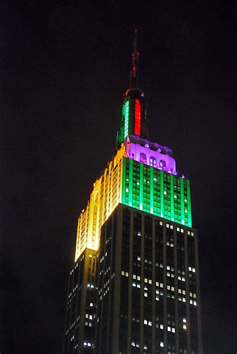 Nyc ♥ Nyc Empire State Building Tower Lighting In Tie Dye Colors