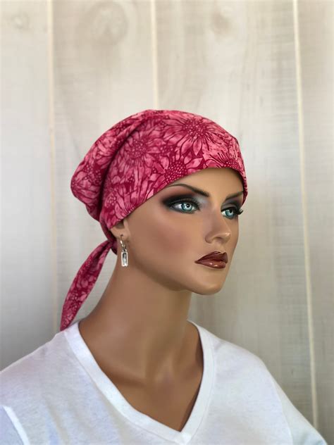 head scarf chemo headwear breast cancer ts pink etsy