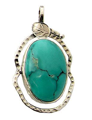 Blue Turquoise Silver Setting Pendants Gemstone Jewelry Healing