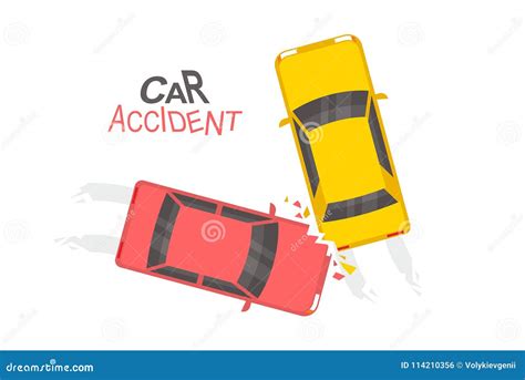 Two Car Accident Top View Vehicle Collision On The Road Vector