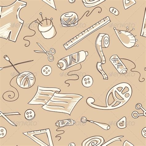 Seamless Background With Sewing Tools Vectors Graphicriver