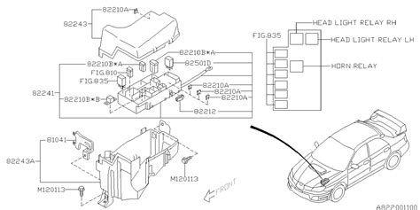 Fuse panel layout diagram parts: 82243FE010 - Genuine Subaru FUSE BOX COVER UPPER