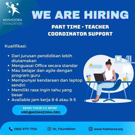 Job Vacancy 2022 Part Time Teacher Coordinator Support Portal