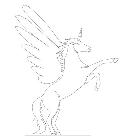Premium Vector Beautiful Unicorn Pegasus Drawing Coloring Page Vlrengbr