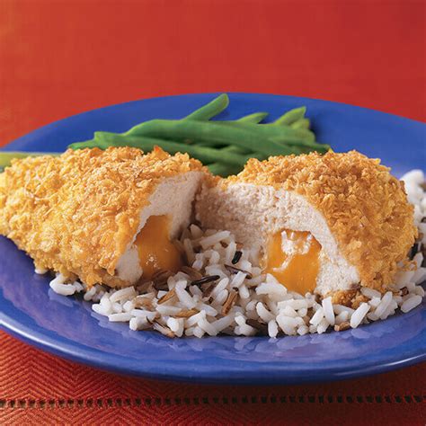 This recipe deserves at least 5 star, it is that good. Crunchy Cheese-Stuffed Chicken Recipe | Land O'Lakes