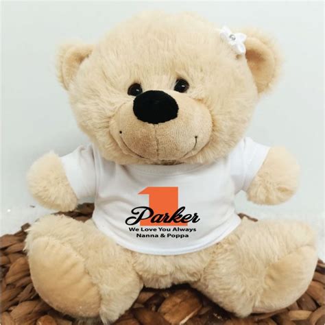 1st Teddy Bear Cream Personalised Plush 1st Birthday Ts