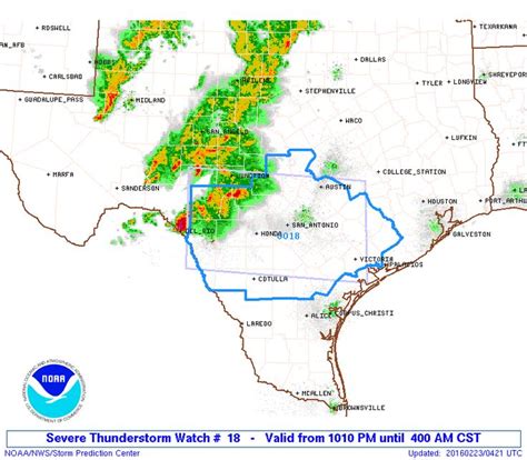 Severe Thunderstorm Watch Until 4am South Central Texas • Texas Storm