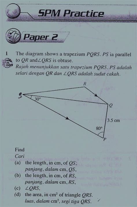 The complete collection for spm past year questions. SPM A Maths Questions & Answers (Workings Shown): Chapter ...