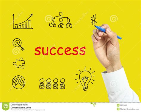 Businessman Hand Drawing Business Success Concept Stock Image Image