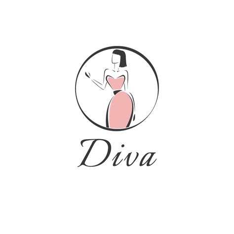 Diva Fashion Elegant Logo Design Vector Roven Logos