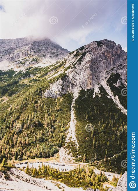 Panorama View Of Vrsic Mountain Pass Triglav National Park Slovenia
