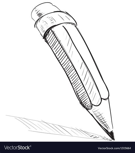 Pencil Sketch Cartoon Royalty Free Vector Image