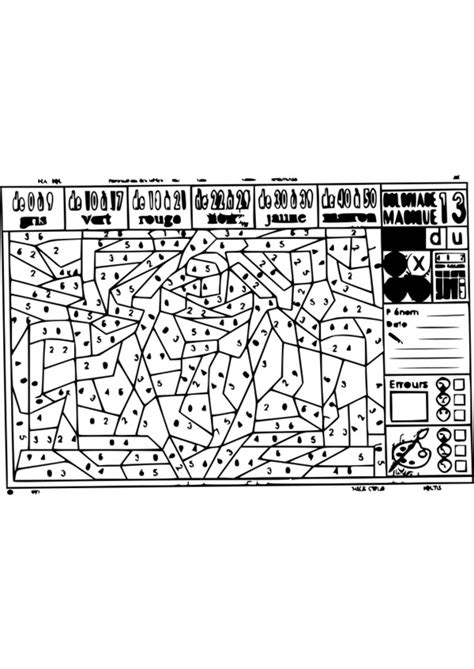 Coloriage des pokemons qui se trouve dans la liste 6e génération à imprimer et colorier pour les enfants. Coloriage204: coloriage magique cm1 maths