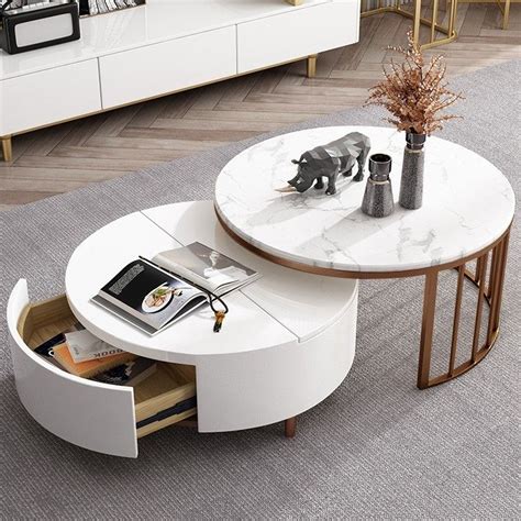 But do not take it that lightly. Modern White & Walnut / White Round Coffee Table with ...