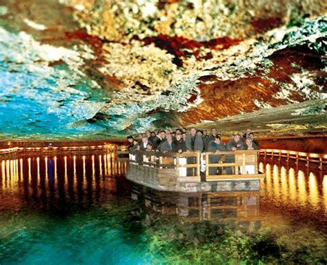 Hallein salt mines in bad dürrnberg, germany. Salzbergwerk Berchtesgaden - underground salt lake in the ...