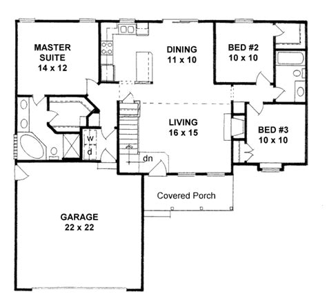 The best 3 bedroom 2 bath house floor plans. Traditional Style House Plan - 3 Beds 2 Baths 1245 Sq/Ft ...