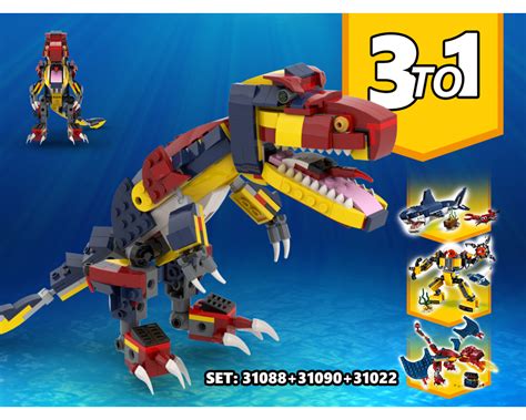 Build an alternative model lego spinosaurus by video tutorial from lego creator 3 in 1 31102 fire dragon set. LEGO MOC 3 TO 1 Dinosaur Alternative Build | Build from ...