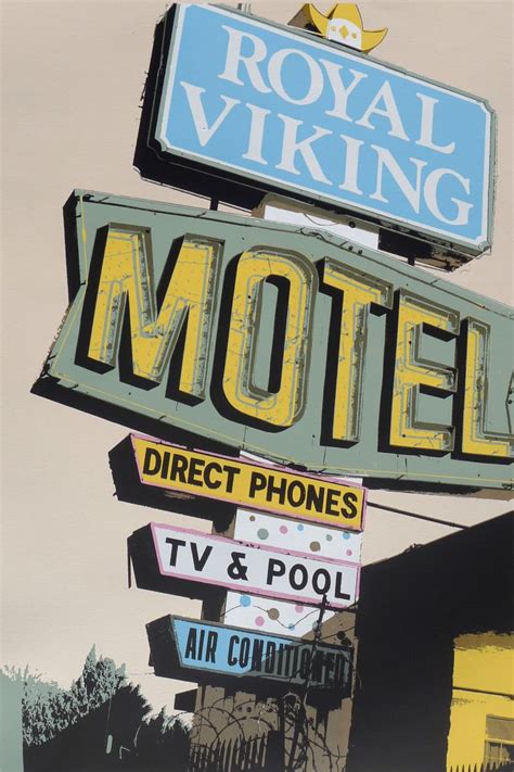 Viking Motel Los Angeles Screenprint By Francis Van Maele Artfinder