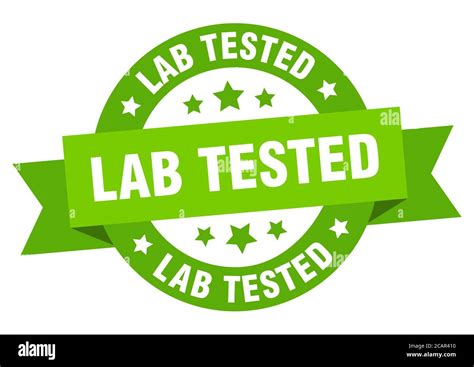 lab tested round ribbon isolated label lab tested sign stock vector image and art alamy