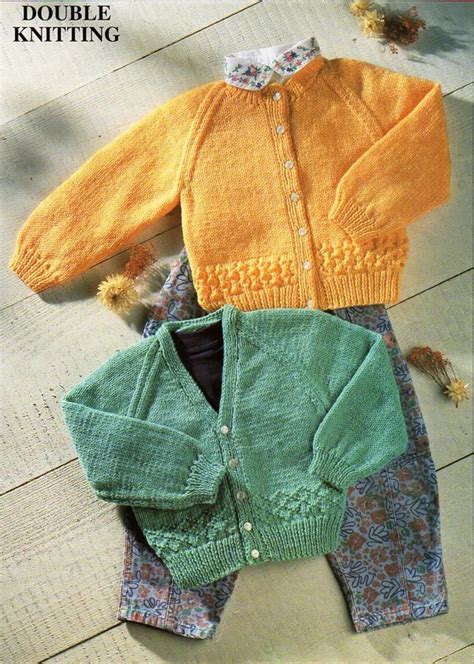 Baby Cardigans Knitting Pattern Pdf Dk Jackets V Or Round Neck Etsy