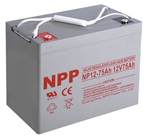 NPP 12V 75 Amp NP12 75Ah Rechargeable Sealed Lead Acid Battery With ...