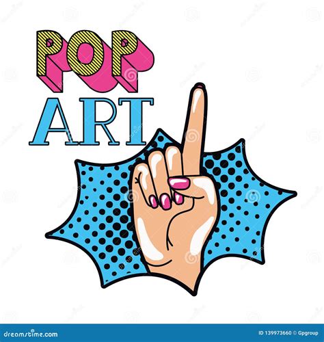 Hand With Index Finger Up Pop Art Stock Vector Illustration Of Point
