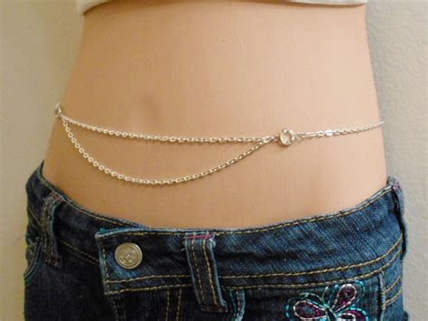 Silver Belly Chain Silver Body Chain By Azram On Etsy
