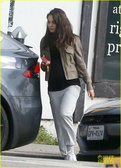 Pregnant Mila Kunis Goes Casual In Sweats For An Errand Run Photo