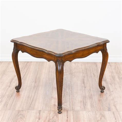 Two french provincial baroque style bed side tables or nightstands. This french provincial end table is featured in a solid ...
